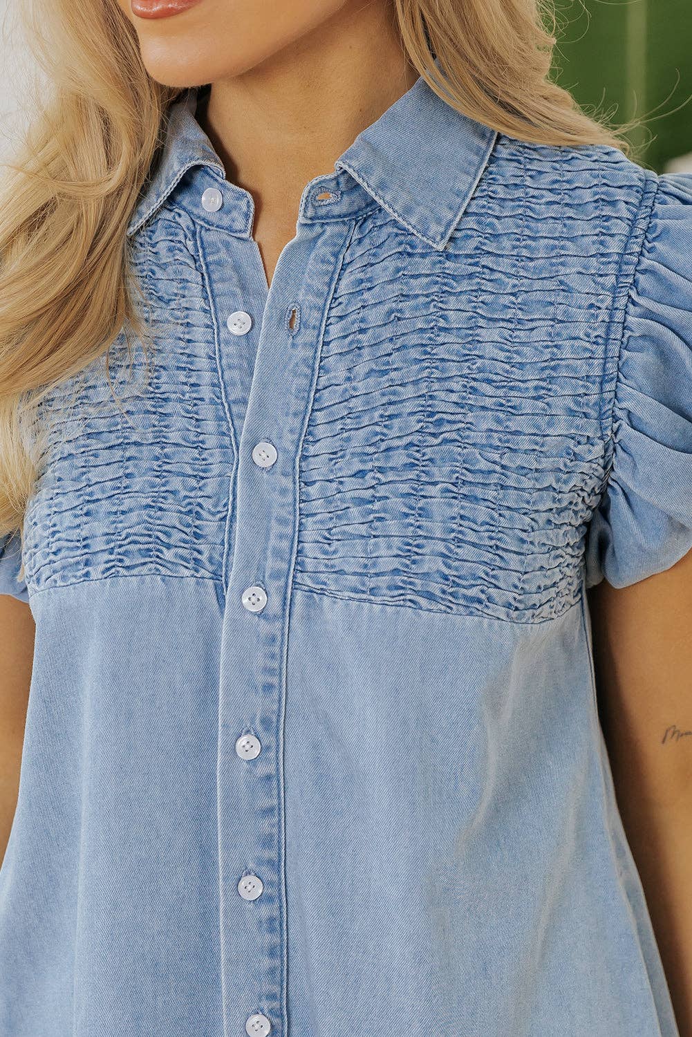 Vanessa Denim Flutter Dress