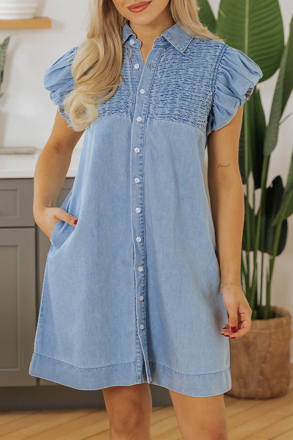 Vanessa Denim Flutter Dress