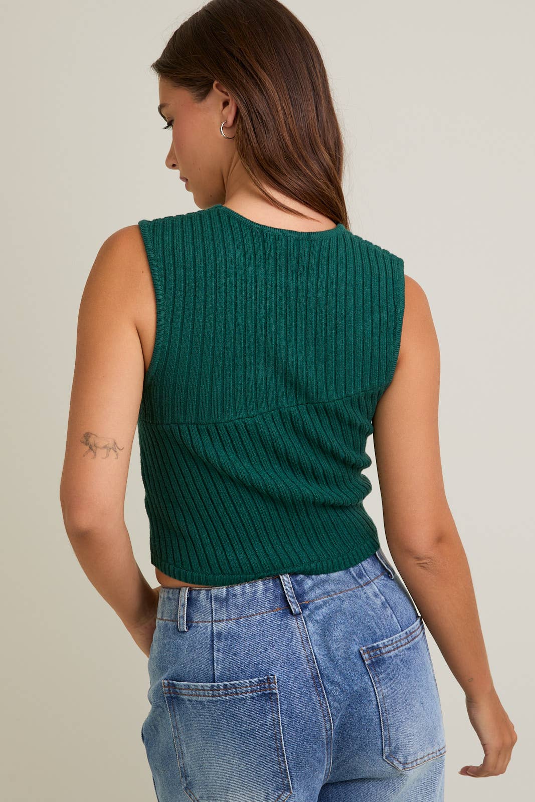Peyton Ribbed Sleeveless Sweater