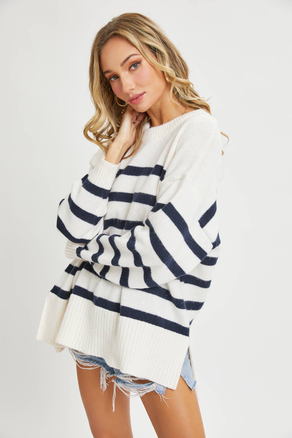Oversize Striped Pullover Sweater