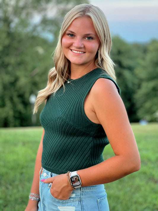 Peyton Ribbed Sleeveless Sweater