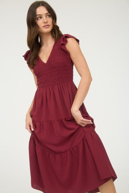 Elena Flutter Sleeve Maxi