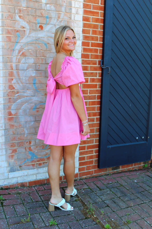 Pink Victory Flair Game Day Square A-Line Mini Dress