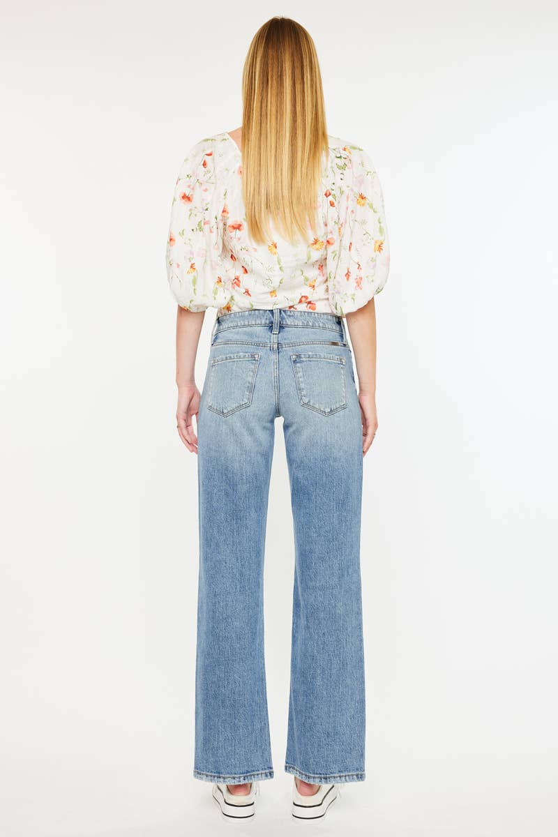 Kan Can Denim | Mid Rise True Straight Jeans - Medium Wash