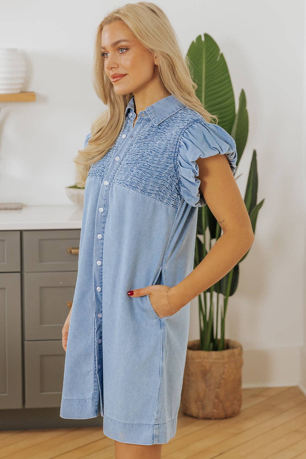 Vanessa Denim Flutter Dress
