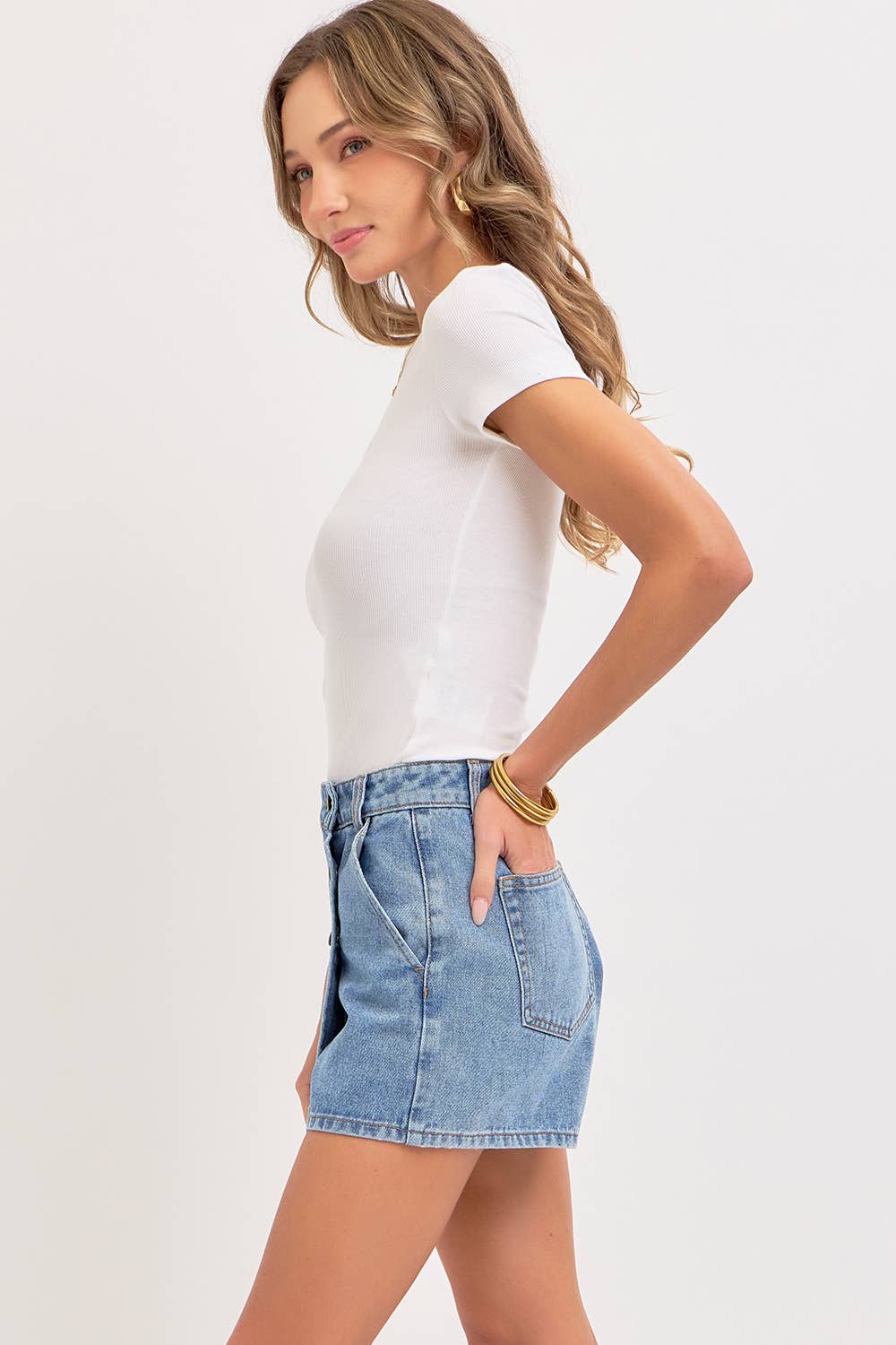 The Willow Wrapped Denim Skort