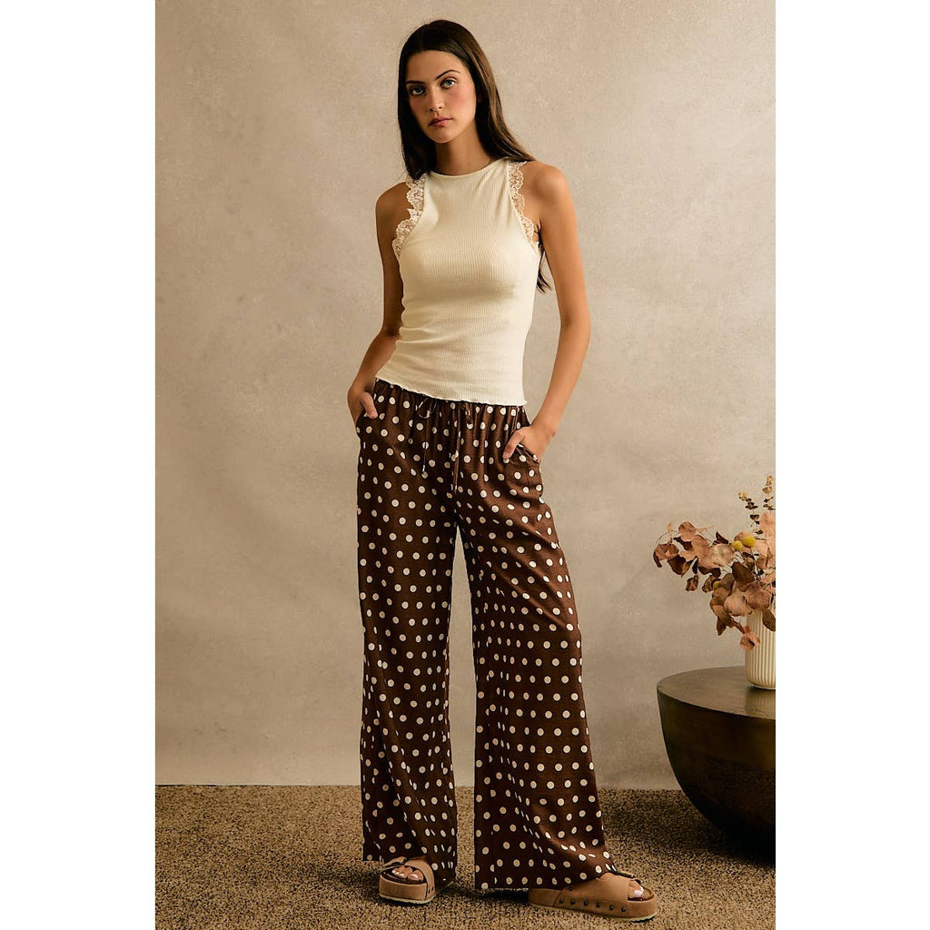 Cocoa Dot Wide Leg Pants