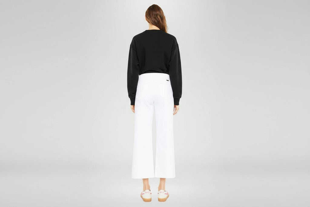 Kan Can Denim | High Rise White Crop Wide Leg Jeans