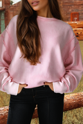 Petal Pink Ribbed Crew