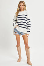Oversize Striped Pullover Sweater