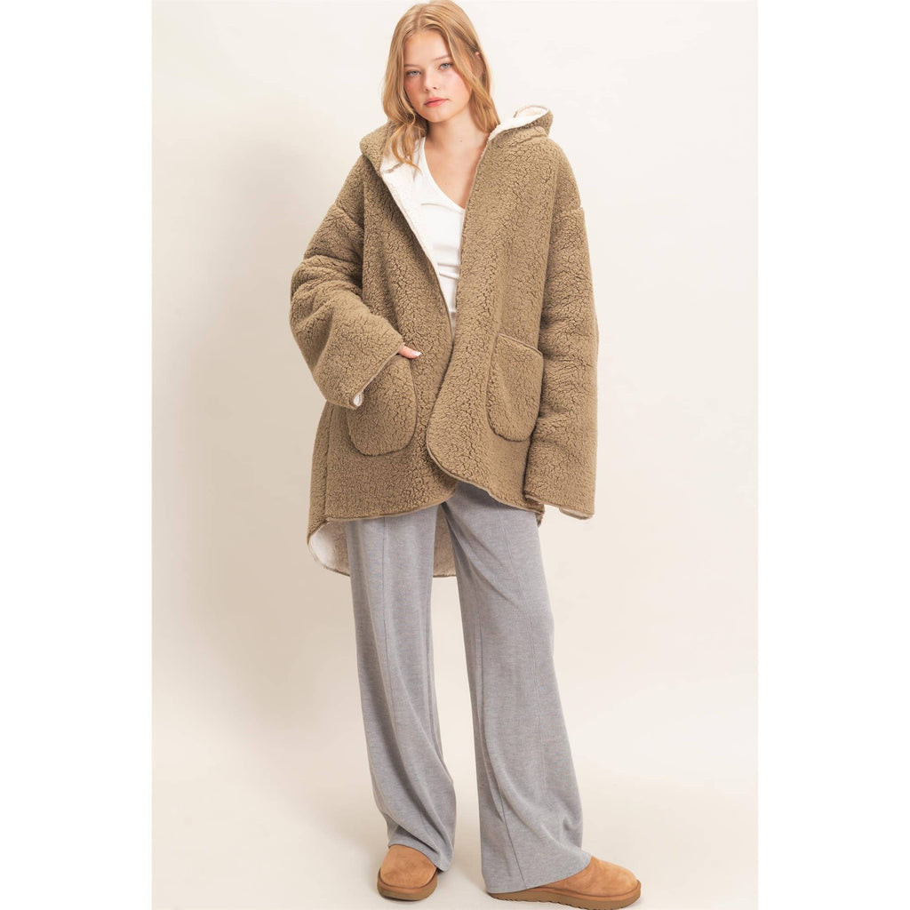 Cozy Retreat Oversized Sherpa Jacket