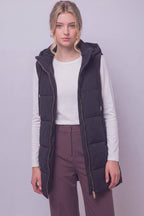 Everyday Essential Long Hooded Puffer Vest