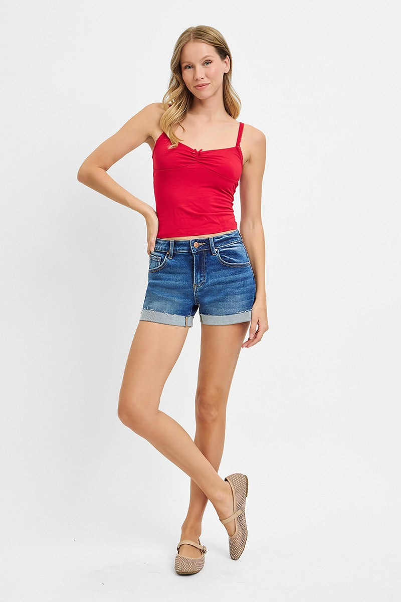 Risen Jeans | Low Rise Cuffed Shorts