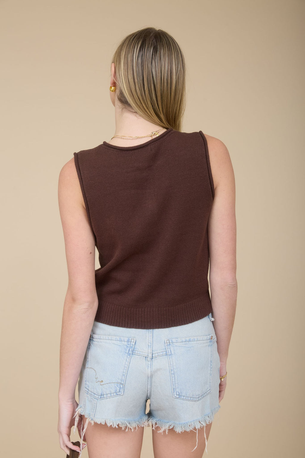 Espresso Raw Edge Knit Cardigan