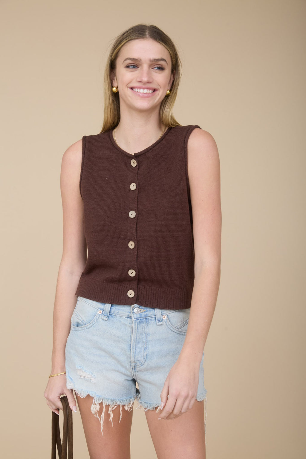 Espresso Raw Edge Knit Cardigan