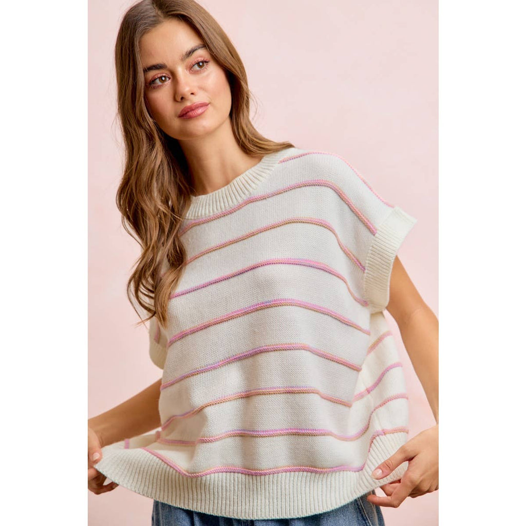 Textured Stripe Knit Top