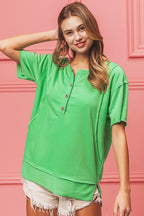 Lime Light Reverse Terry Top