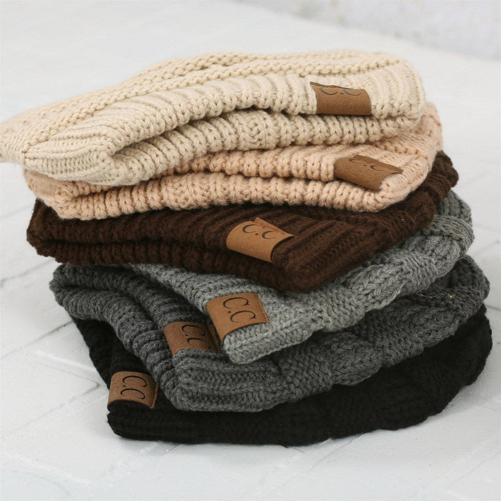 C.C Classic Cable Knit Beanie