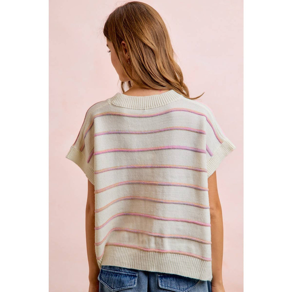 Textured Stripe Knit Top