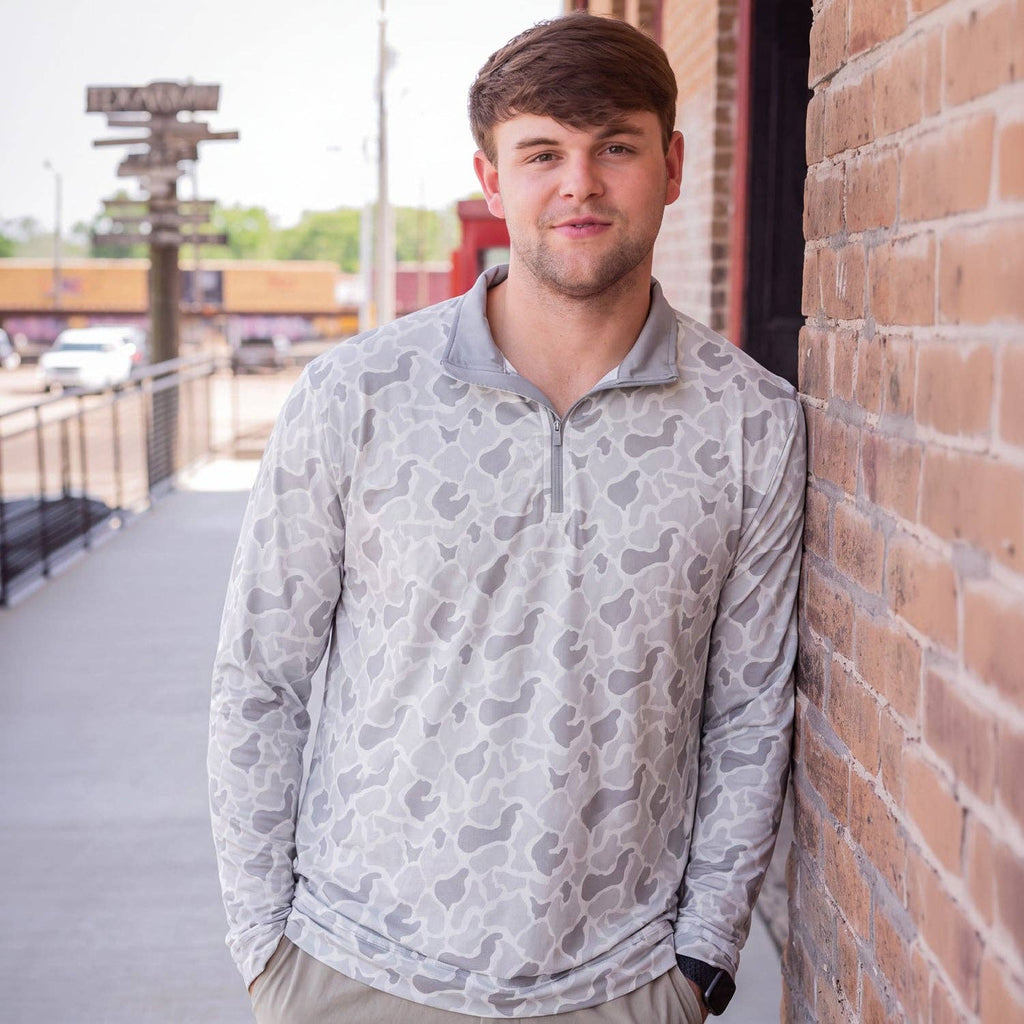 White Camo Quarter Zip Pullover