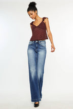 Kan Can Denim | High Rise Medium Wash Wide Hem Flare