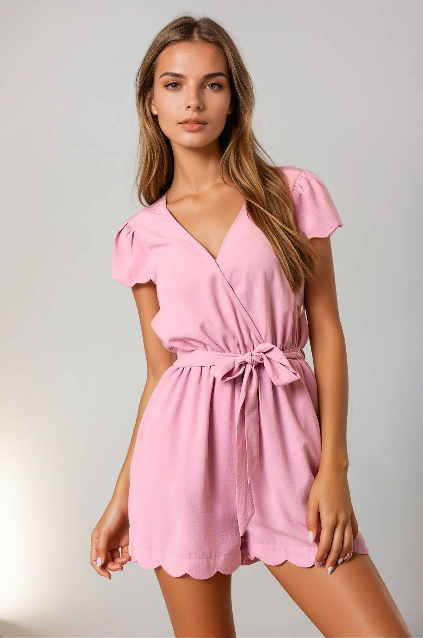 Blush Scallop Romper