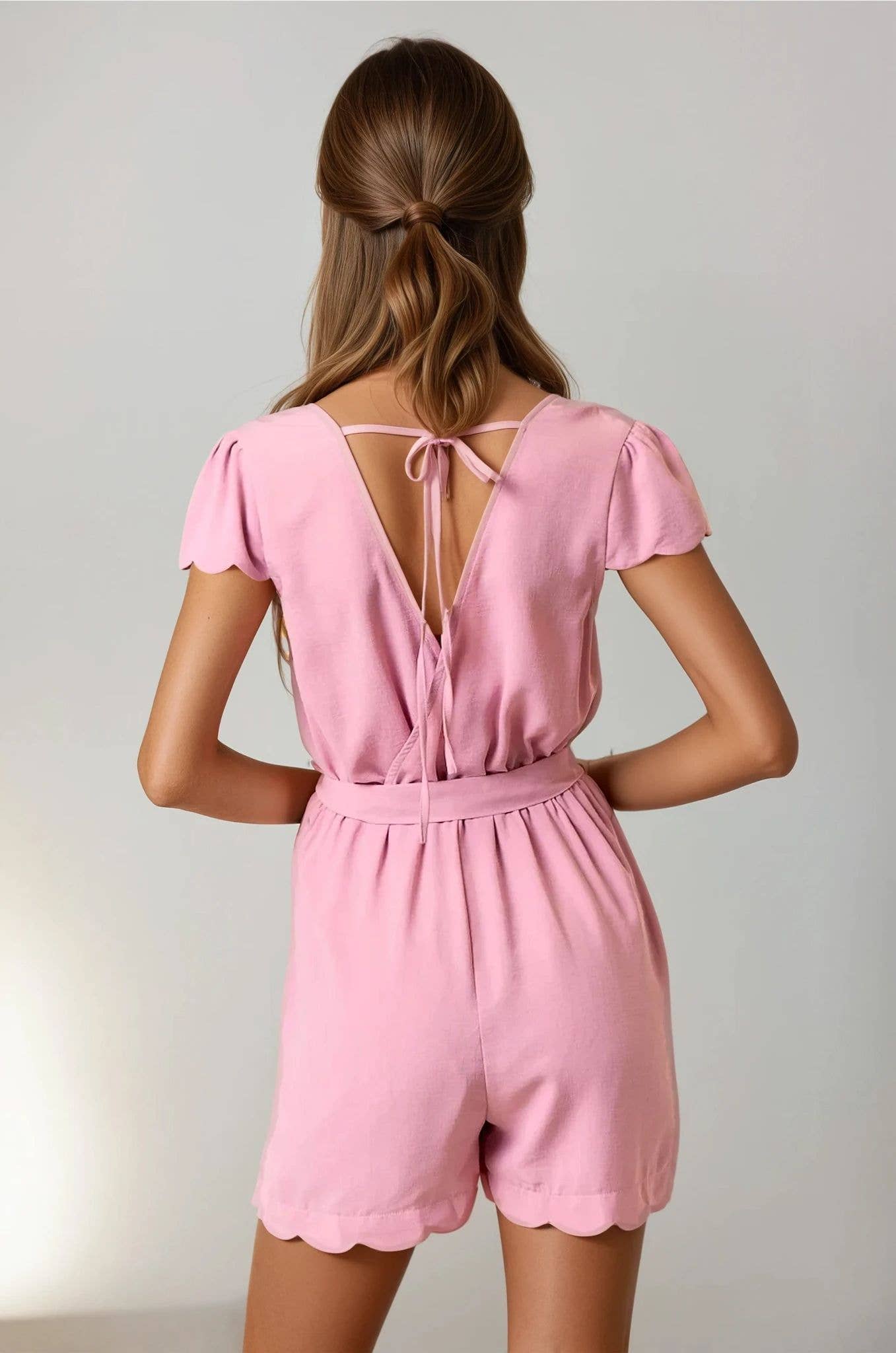 Blush Scallop Romper