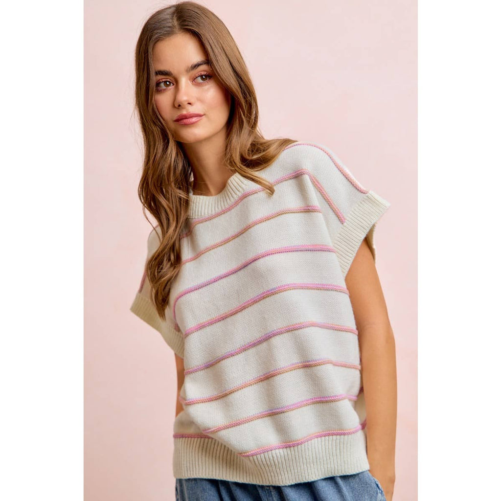 Textured Stripe Knit Top