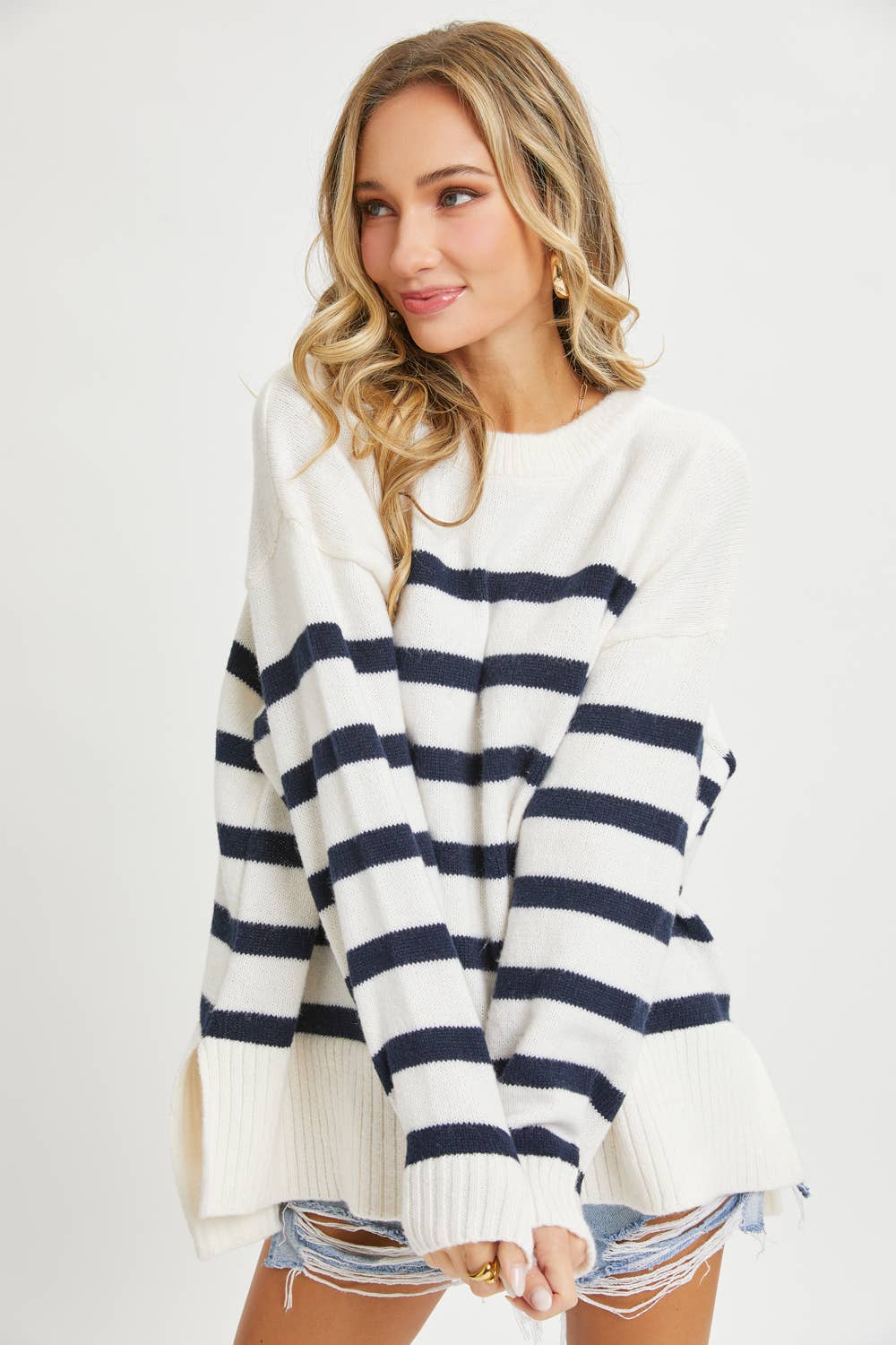 Oversize Striped Pullover Sweater