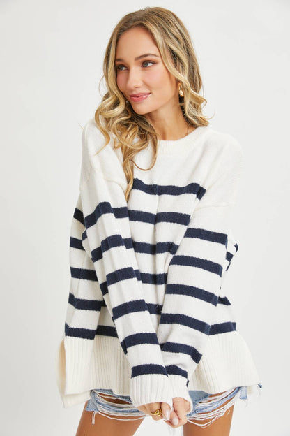 Oversize Striped Pullover Sweater
