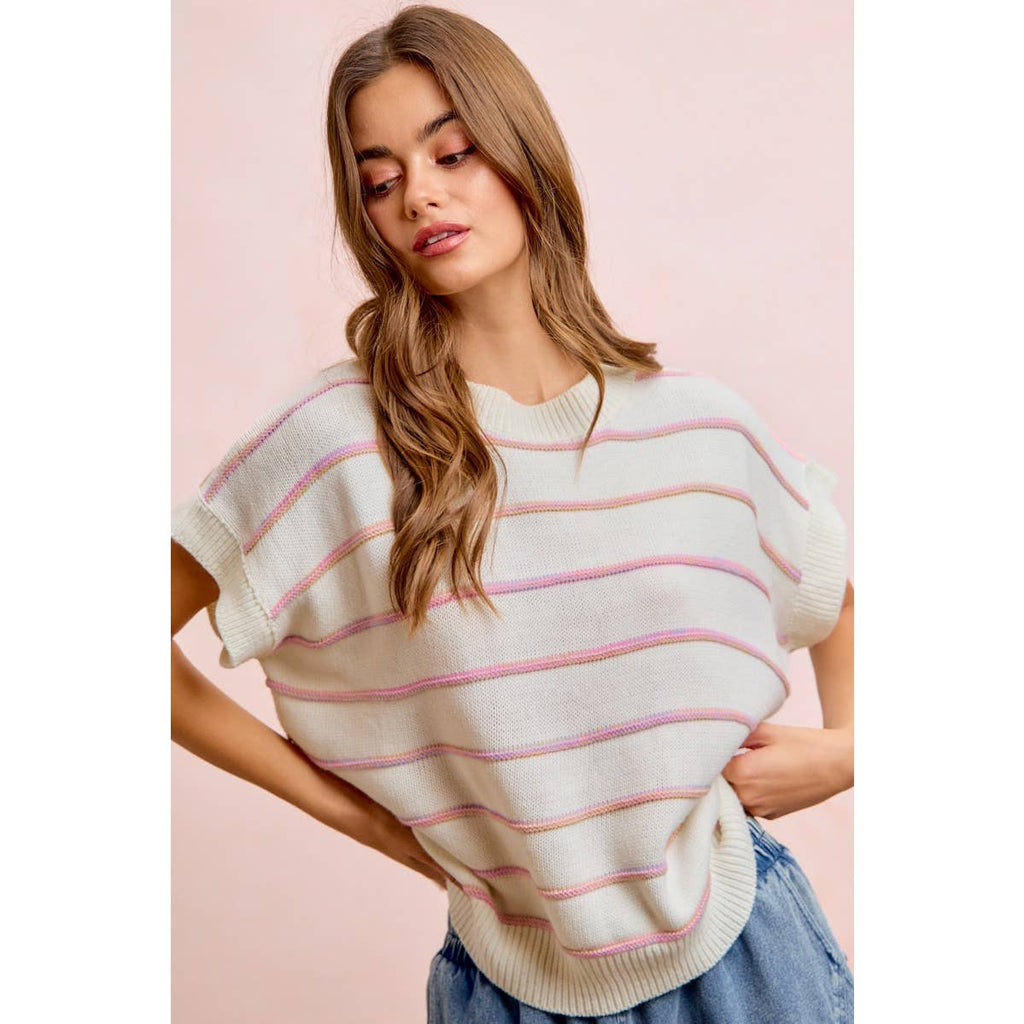 Textured Stripe Knit Top