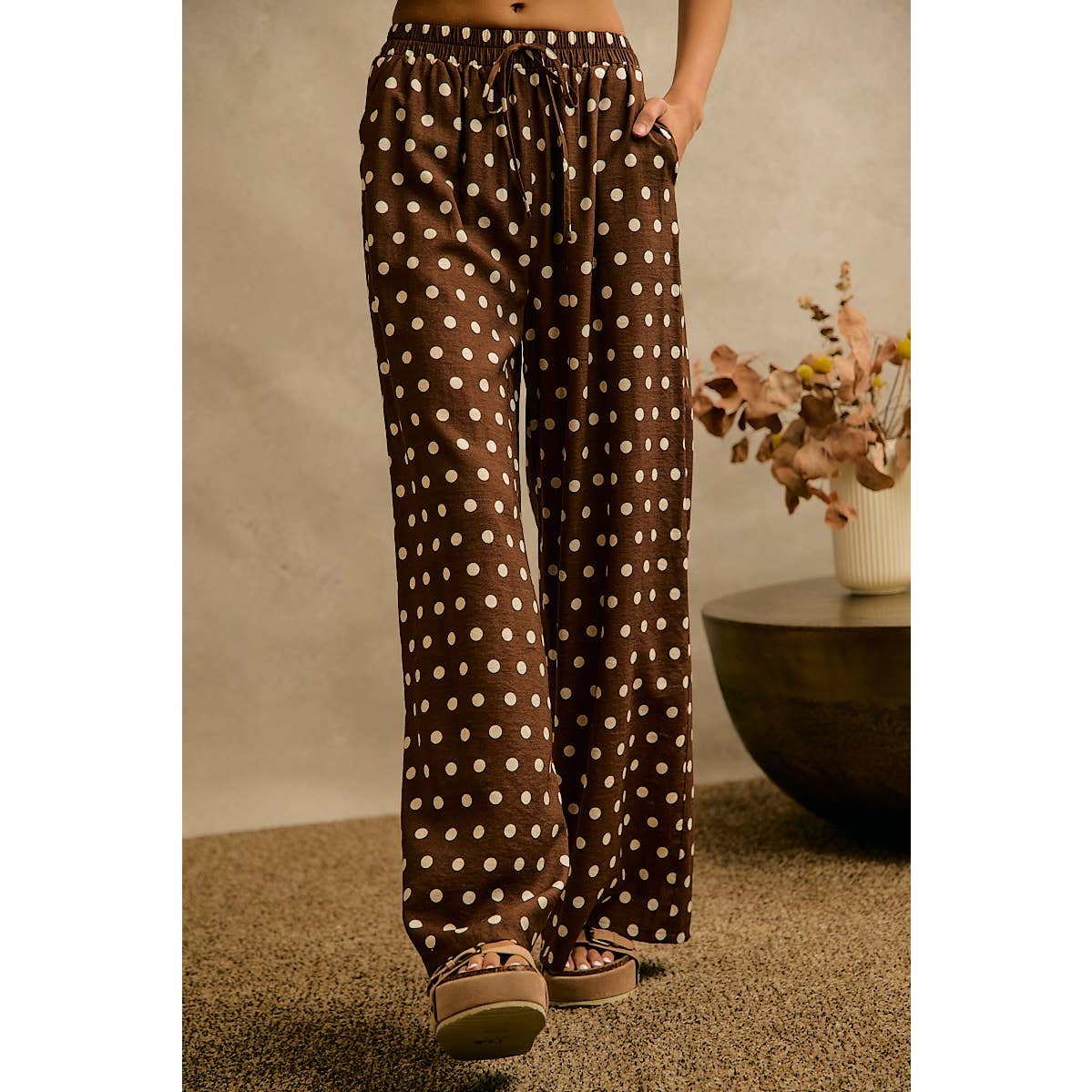 Cocoa Dot Wide Leg Pants