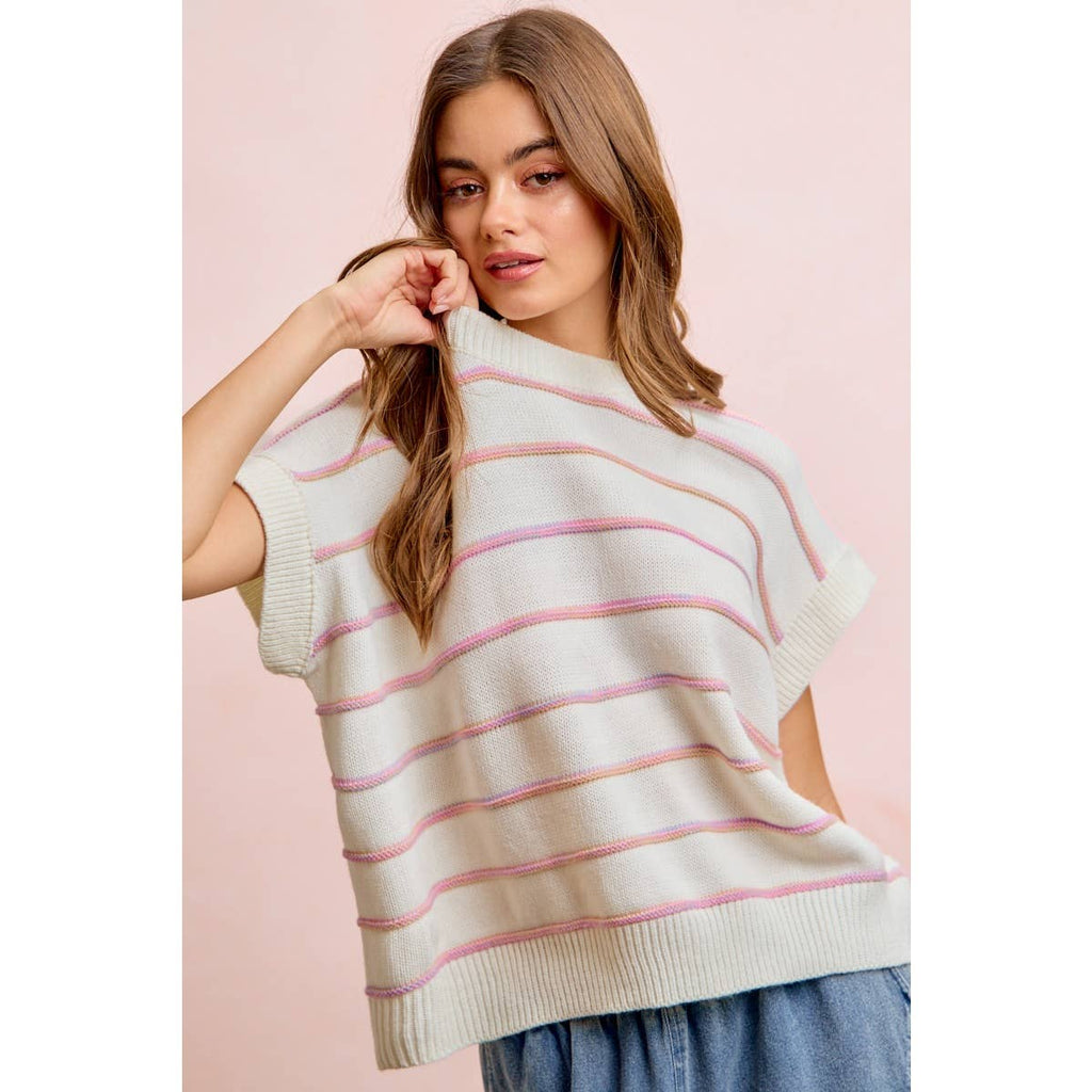 Textured Stripe Knit Top