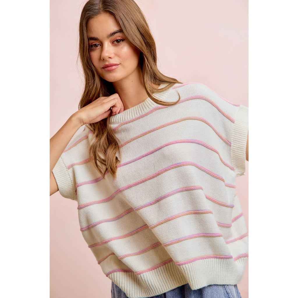 Textured Stripe Knit Top