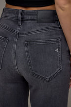 Ella Hidden Jeans | Charcoal High Rise Wide Straight