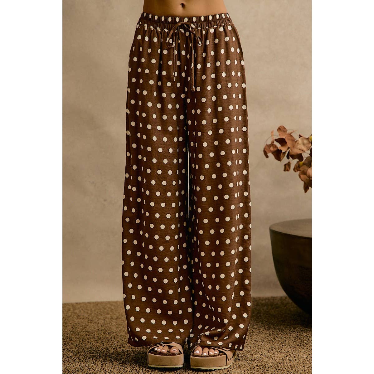 Cocoa Dot Wide Leg Pants