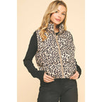 Chic Leopard Print Puffer Vest