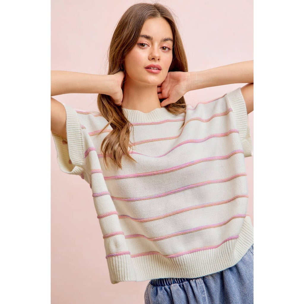 Textured Stripe Knit Top