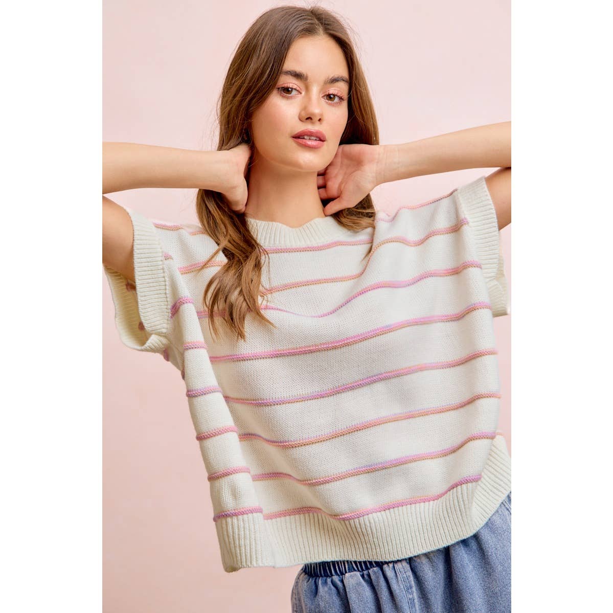 Textured Stripe Knit Top