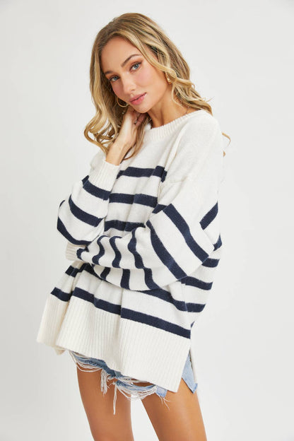 Oversize Striped Pullover Sweater