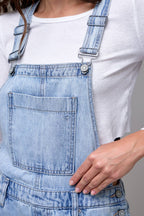 Dylan Hidden Jeans | Light Wash Classic Barrel Cropped Overall