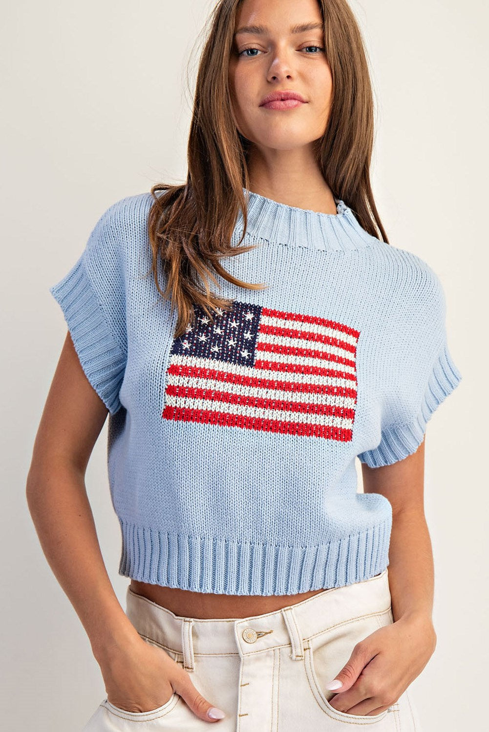 American Flag Mock Neck