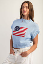 American Flag Mock Neck