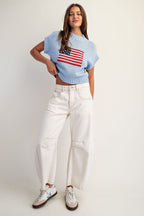 American Flag Mock Neck