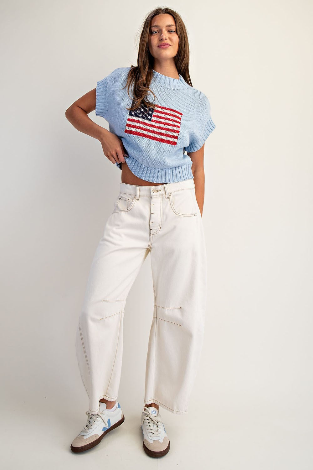 American Flag Mock Neck