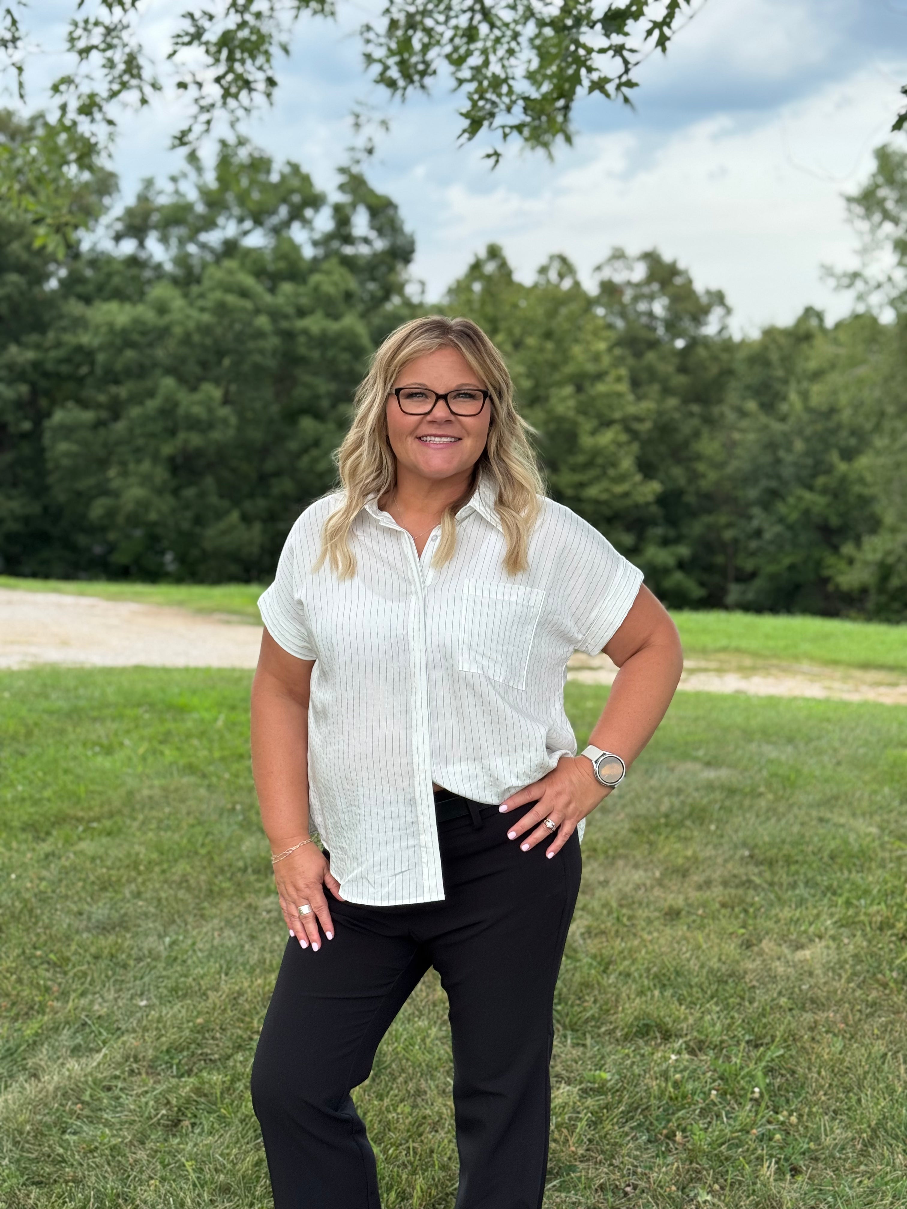 Pinstripe Collared Shirt