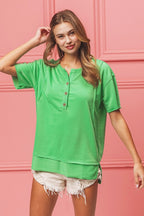 Lime Light Reverse Terry Top
