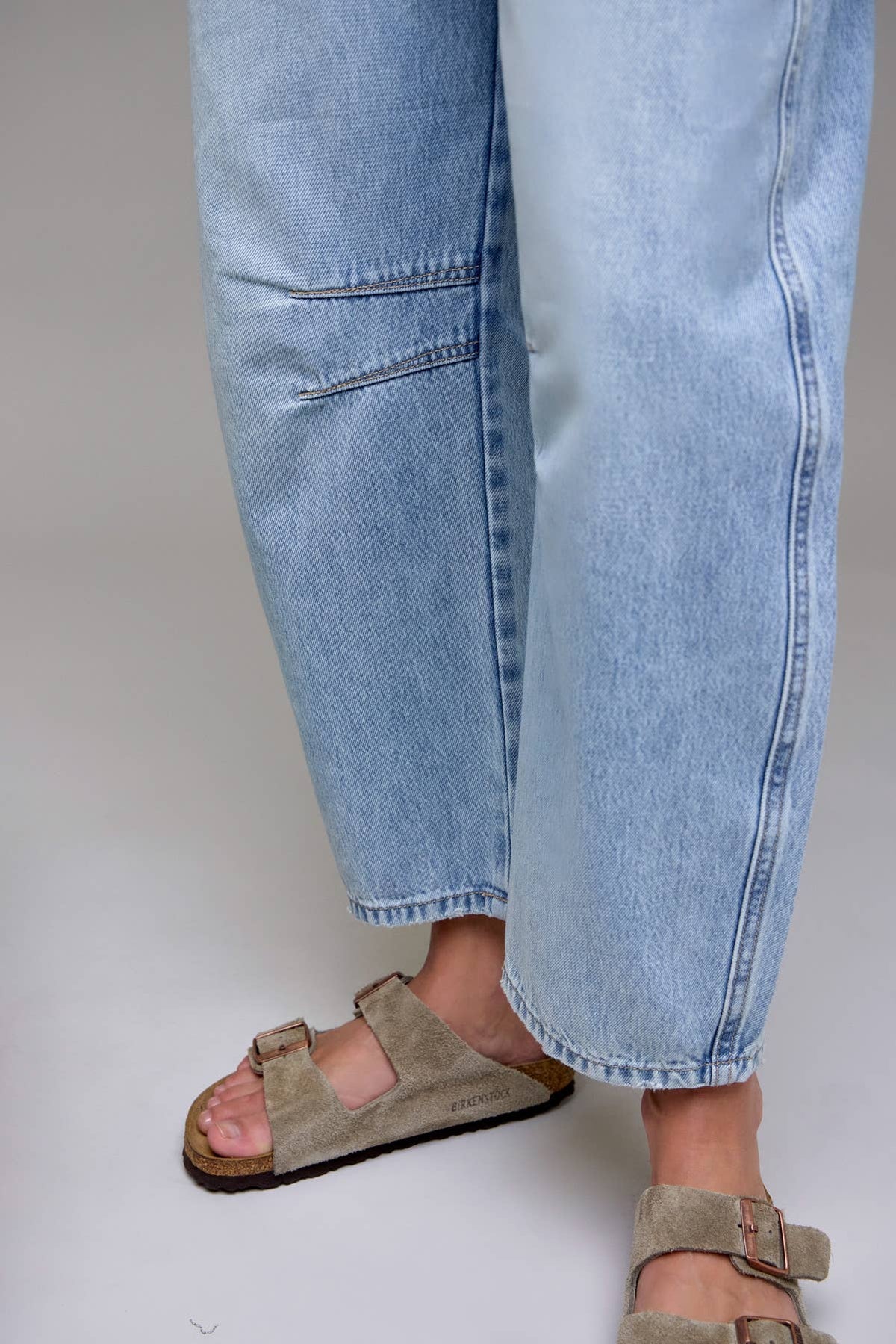 Dylan Hidden Jeans | Light Wash Classic Barrel Cropped Overall