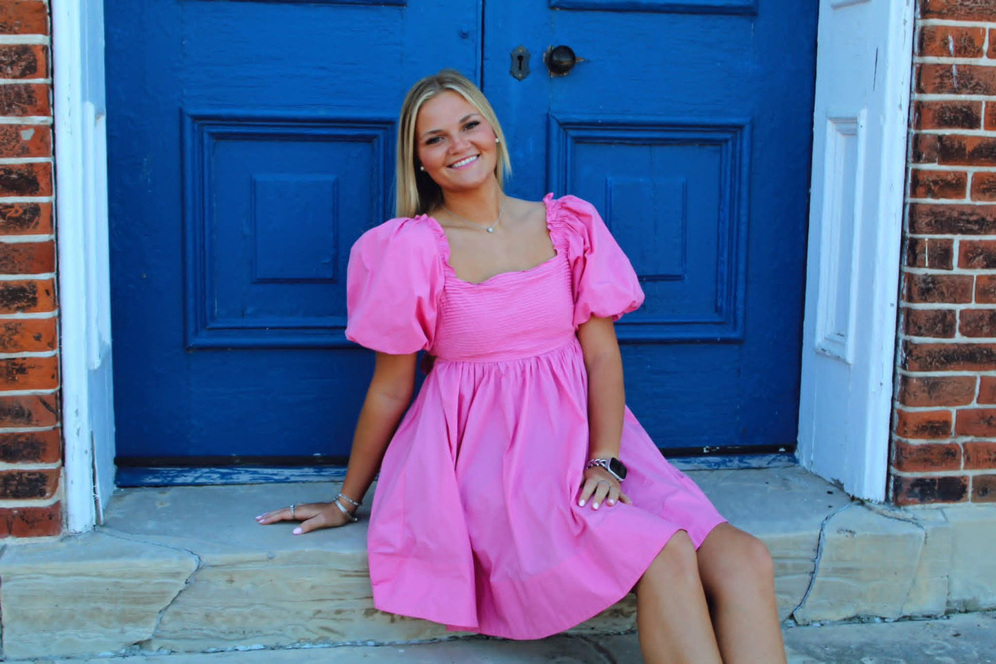 Pink Victory Flair Game Day Square A-Line Mini Dress
