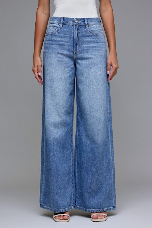 Nori Hidden Jeans | Medium Wash Clean Super Soft Wide Leg